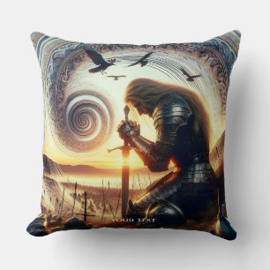 Coussin Légende de l'épée de chevalier fantaisie mignonne