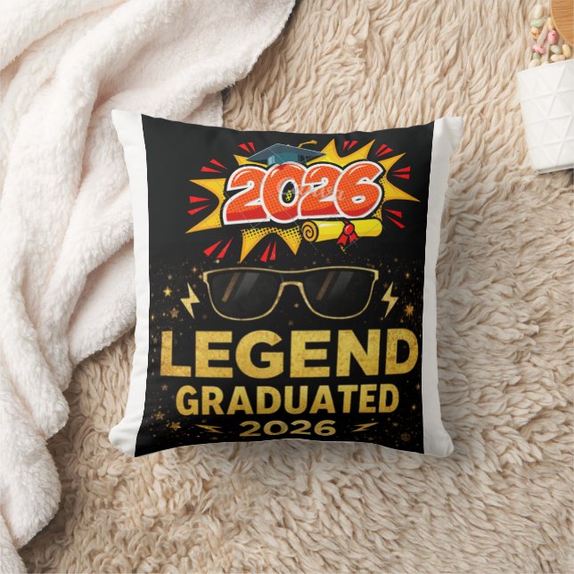 Coussin Légende Diplômé 2026 Design de Diplôme Drôle |pos (Couverture)