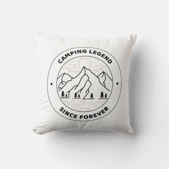 Coussin Légende du Camping Depuis Toujours (Recto)