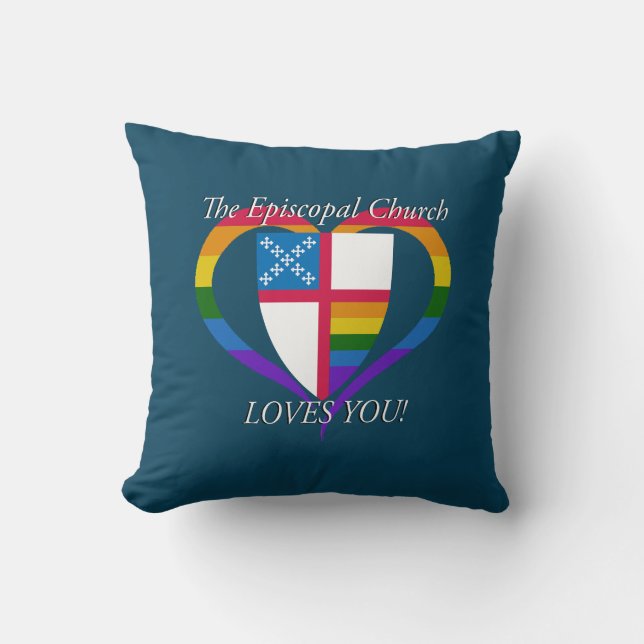 Coussin L'Eglise épiscopale vous aime FIERTÉ LGBTQ (Recto)