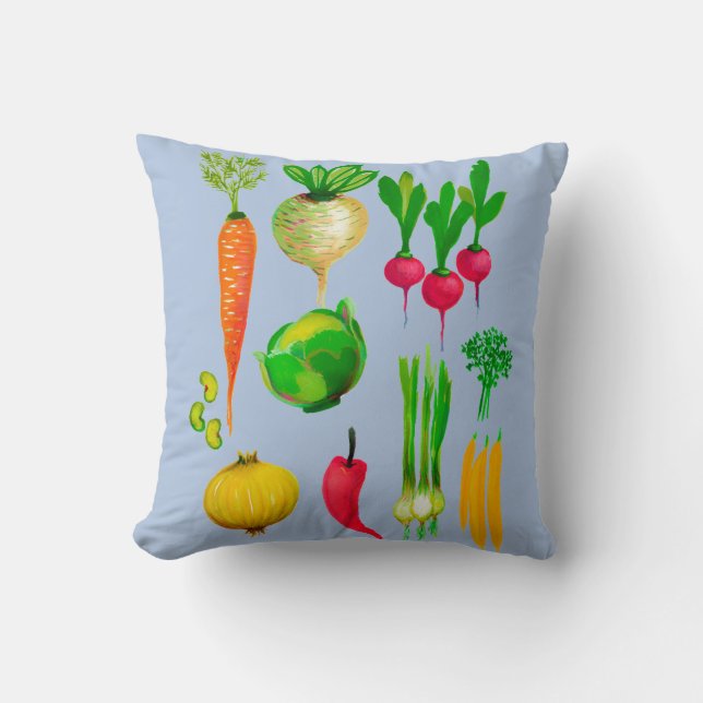 Coussin Légumes de jardin personnalisable (Recto)