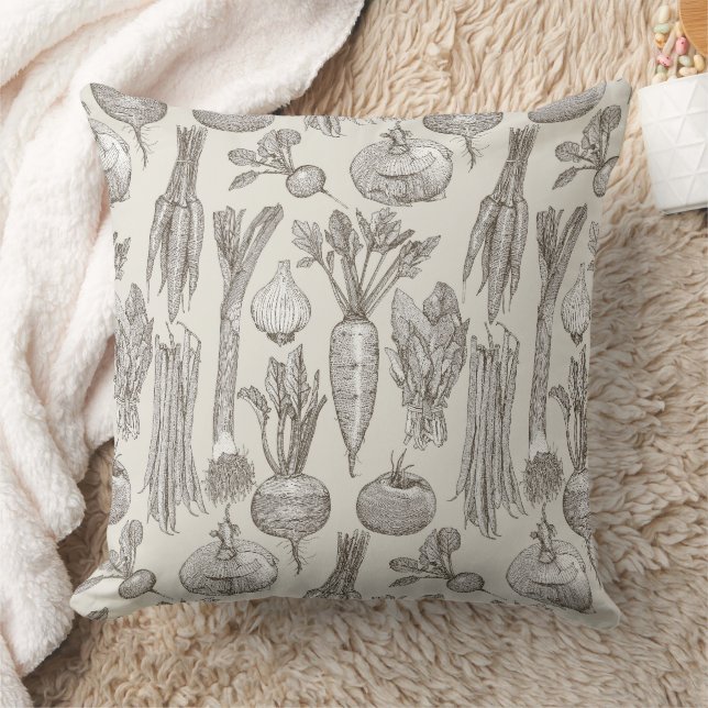 Coussin légumes du marché fermier thé fort blanc (Couverture)