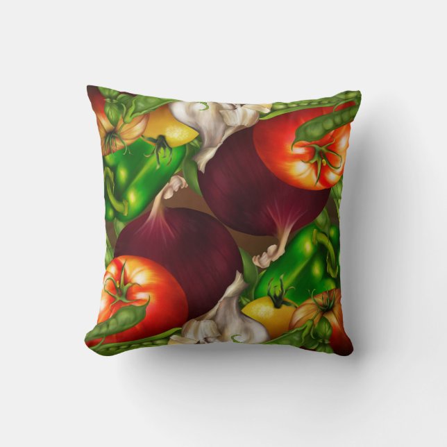 Coussin Légumes et herbes Bio Naturel Aliments frais (Recto)