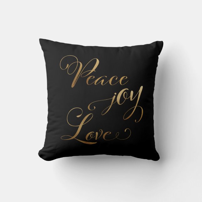Coussin L'Elégant Black Peace Joy (Recto)