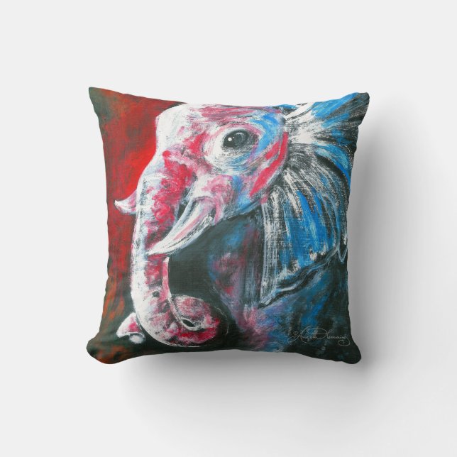 Coussin L'éléphant élégant intelligent (Recto)