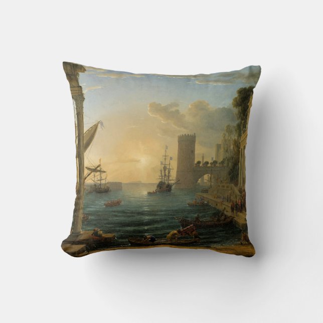 Coussin L'embarquement de la Reine de Saba  (Recto)