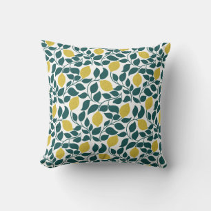 Coussin Lemon & Leaf Imprimé Partout Dessin à la Main