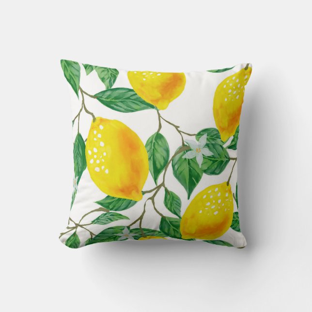 Coussin LEMON TREE, Jaune & Vert (Recto)