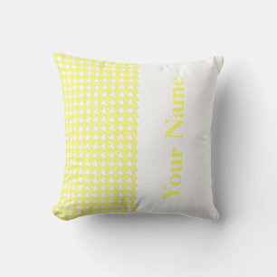 Coussin Lemonade Houndstooth moderne avec nom
