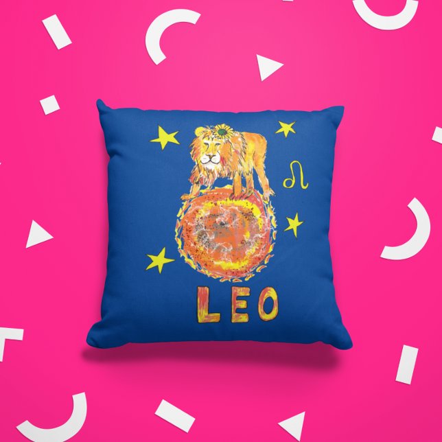 Coussin Leo le signe étoile Lion zodiac juillet août gros  (Créateur téléchargé)