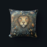 Coussin Leo Lion Zodiac Astrology Mystical Birthday<br><div class="desc">This stunning art work depicts a lion,  the symbol for the zodiac sign of Leo. It has a celestial,  magical,  fantasy feel to it.  AI assisted graphic purchased with commercial use.  Artwork:  RedHeronLighthouse</div>