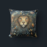 Coussin Leo Lion Zodiac Astrology Mystical Birthday<br><div class="desc">This stunning art work depicts a lion,  the symbol for the zodiac sign of Leo. It has a celestial,  magical,  fantasy feel to it.  AI assisted graphic purchased with commercial use.  Artwork:  RedHeronLighthouse</div>