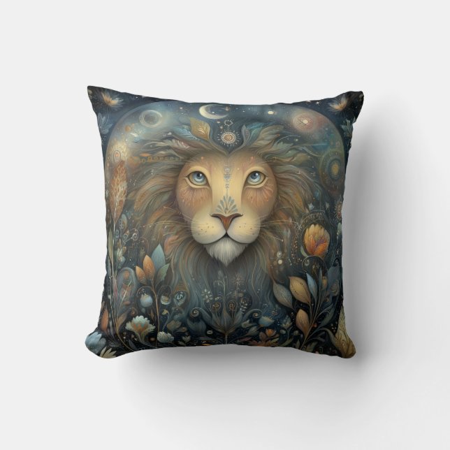 Coussin Leo Lion Zodiac Astrology Mystical Birthday (Recto)