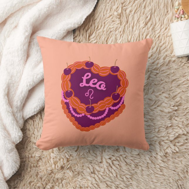 Coussin Leo Zodiac Pastel Coeur gâteau d'anniversaire (Couverture)