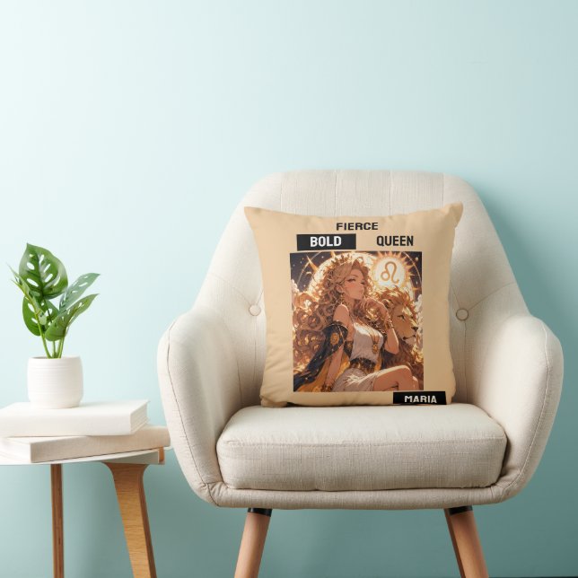 Coussin Leo Zodiac Pillow Personalized Astrology Gift (Chaise)