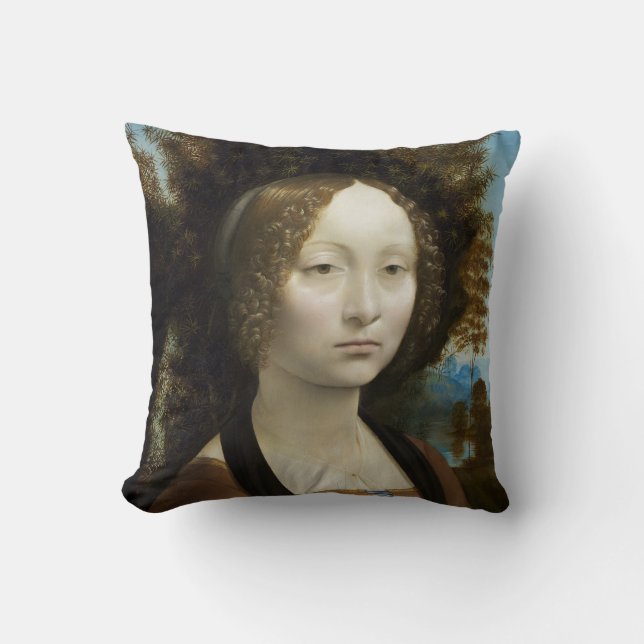 Coussin Leonardo Da Vinci Ginevra De' Benci Peinture (Recto)