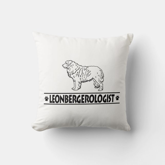 Coussin Leonberger humoristique (Recto)