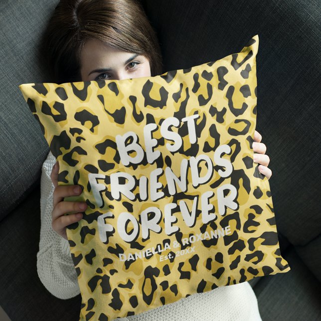 Coussin Leopard BFF meilleurs amis pour toujours (Créateur téléchargé)