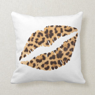 Coussin Leopard Cheetah Poster de animal lèvres bouche
