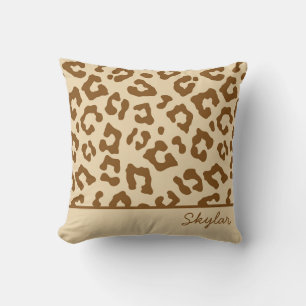 Coussin Leopard Cheetah Poster de animal Personnalisé Nom