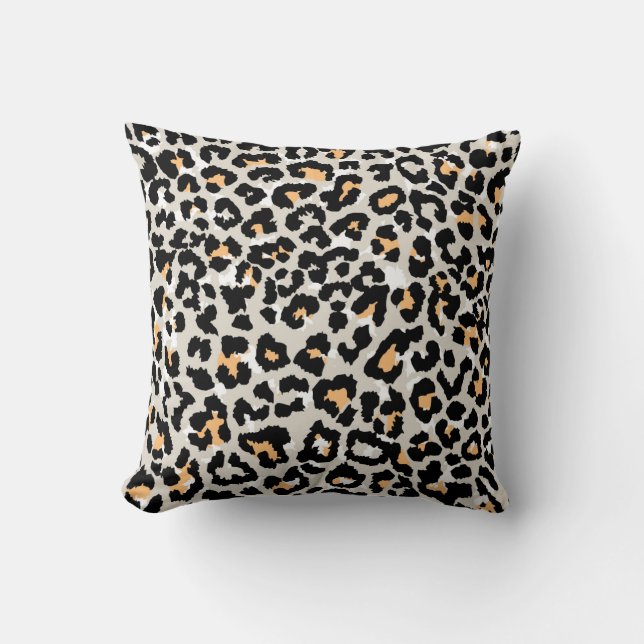 Coussin léopard couleur motif sauvage sans soudure (Recto)