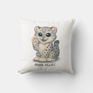 Coussin Léopard des neiges - Purr-ello