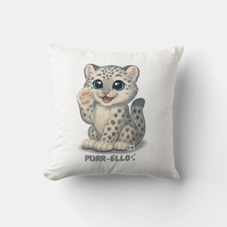 Coussin Léopard des neiges - Purr-ello