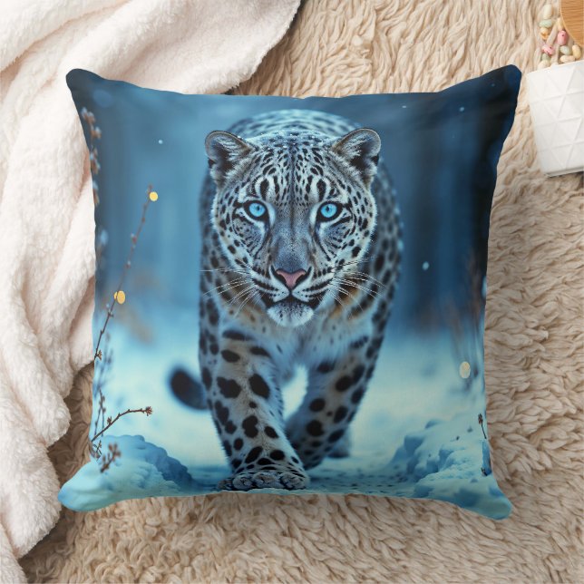 Coussin Léopard des neiges sauvages gelée de marche forêt  (Couverture)