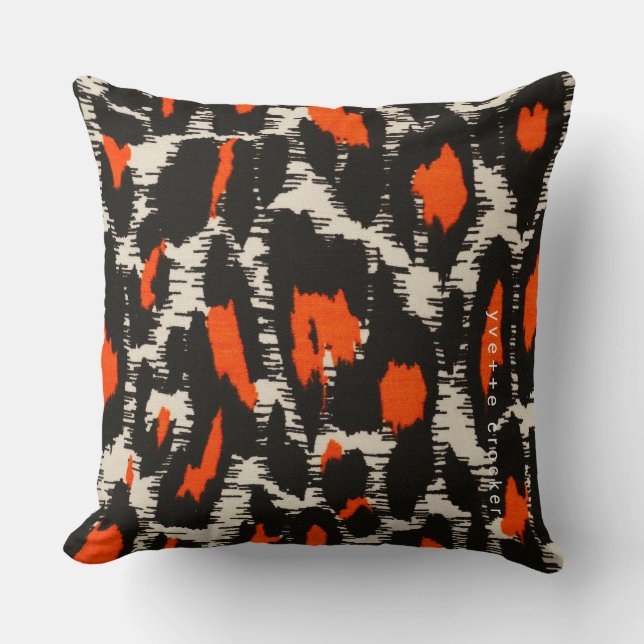 Coussin Léopard Orange (Recto)