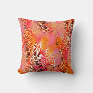 Coussin léopard peau motif léopard, abstrait, anima