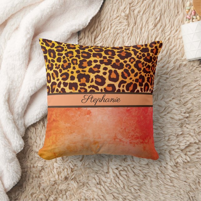 Coussin Leopard Poster de animal Cheetah orange Safari (Couverture)