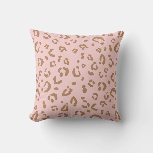 Coussin Léopard rose moderne Abstrait Cheetah Spots Motif (Recto)