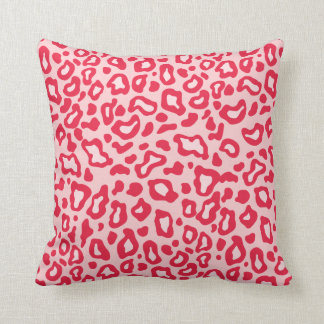 Coussin léopard rouge et rose