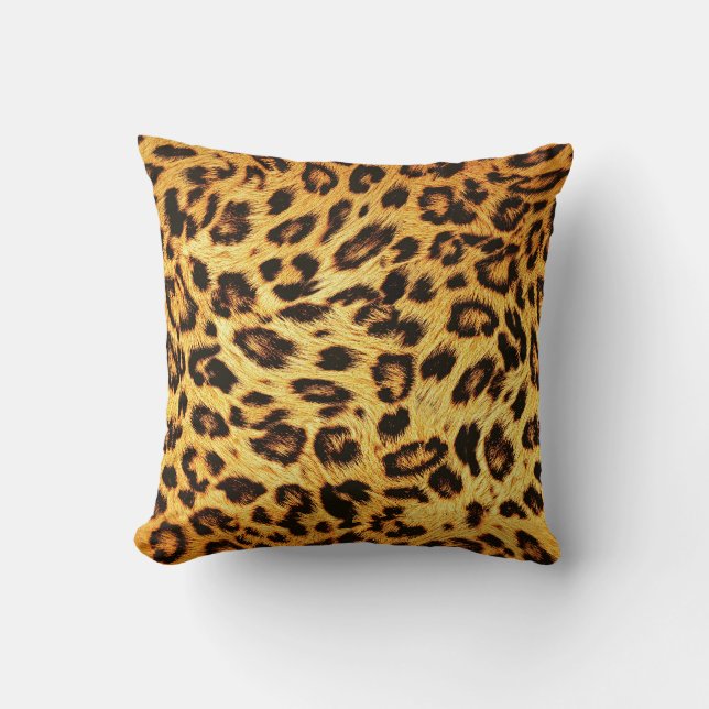 Coussin Leopard tendance : Motif de design de peau. (Recto)