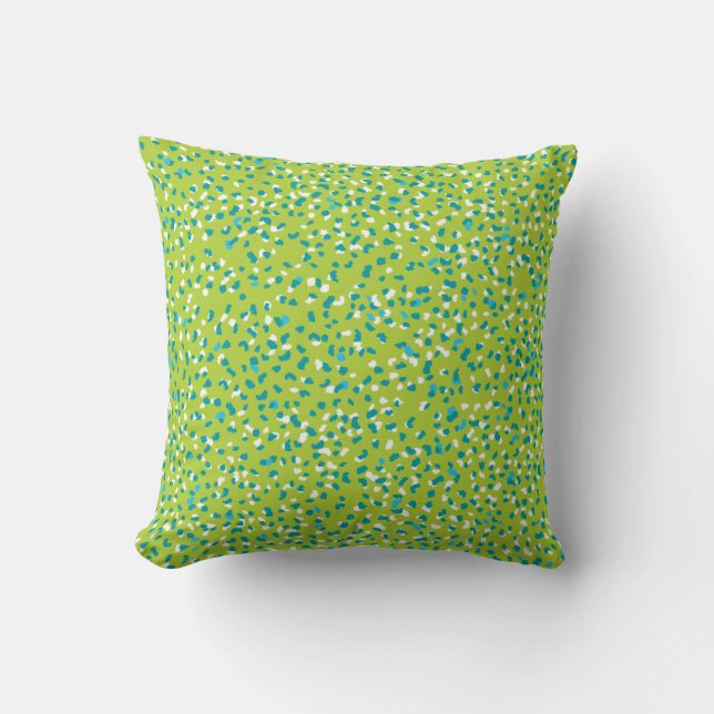 Coussin léopard vert brillant (Recto)