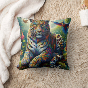 Coussin Leopard Zen : Un environnement de jungle artistiqu