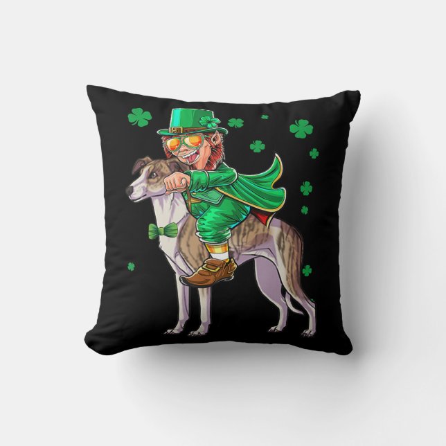 Coussin Leprechaun Italian Greyhound St Patrick Sham (Recto)