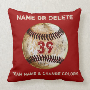 Coussin L'équipe de baseball offre des TEXTES et COULEURS 