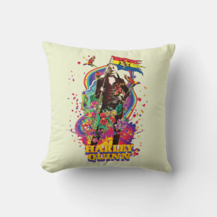 Coussin L'équipe du suicide Harley Quinn Flowers & Rain