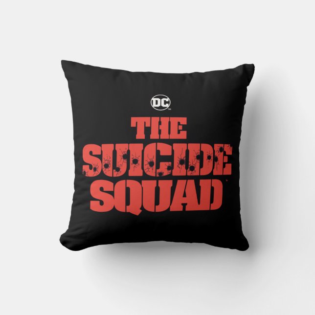 Coussin L'équipe du suicide | Logo rouge et noir (Recto)