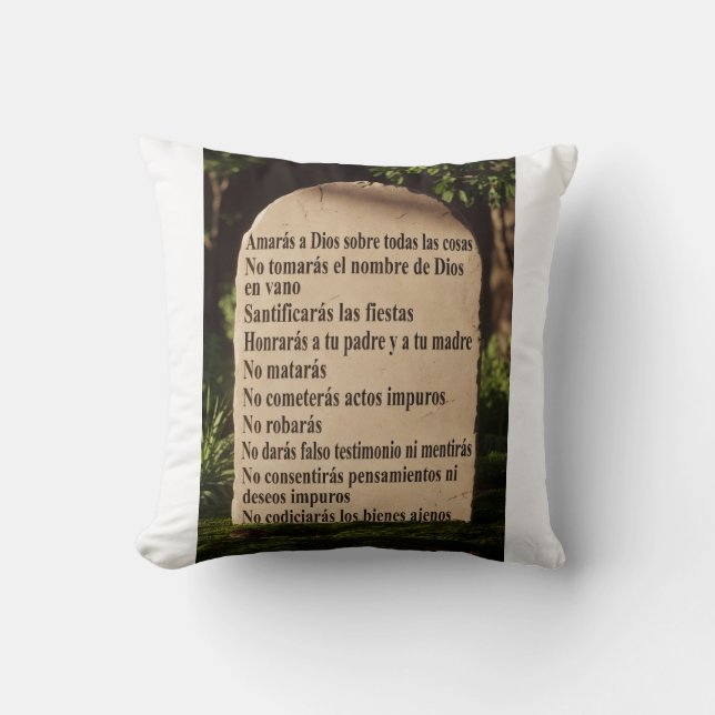 Coussin Les 10 commandements (Recto)