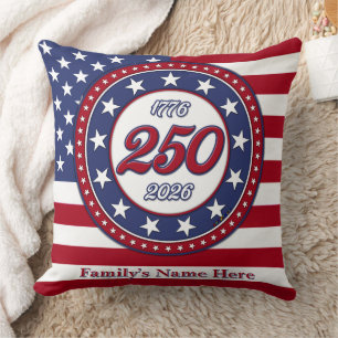 Coussin Les 250 ans d'Amérique avec le drapeau des États-U