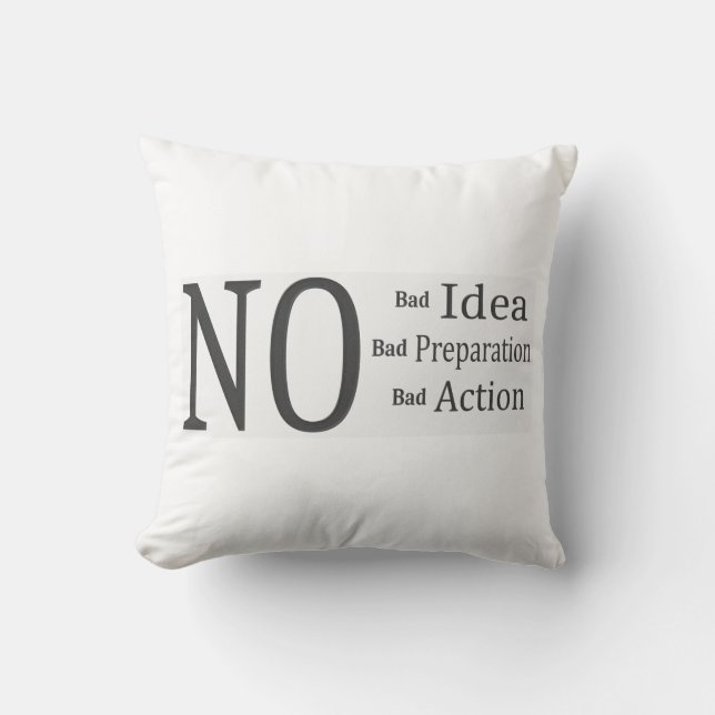 Coussin Les 3 clés du succès : Idée, Préparation, Action (Recto)