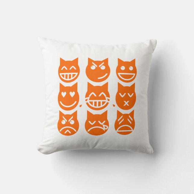Coussin Les 9 vies du chat Emoji (Recto)