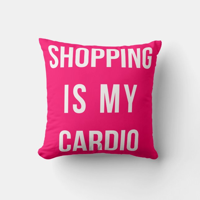 Coussin Les achats sont mon cardio- sur des roses indien (Recto)