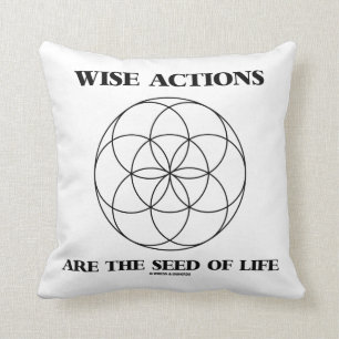 Coussin Les actions sages sont la graine de la géométrie