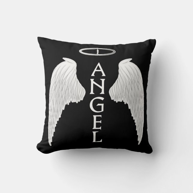 Coussin Les ailes anges lancent l'oreiller (Recto)