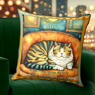 Coussin Les amateurs de chats Kitty colorés L'art animal