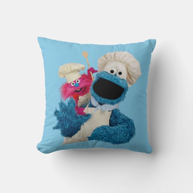 Coussin Les amis du camion gastronomique du monstre de bis (Recto)