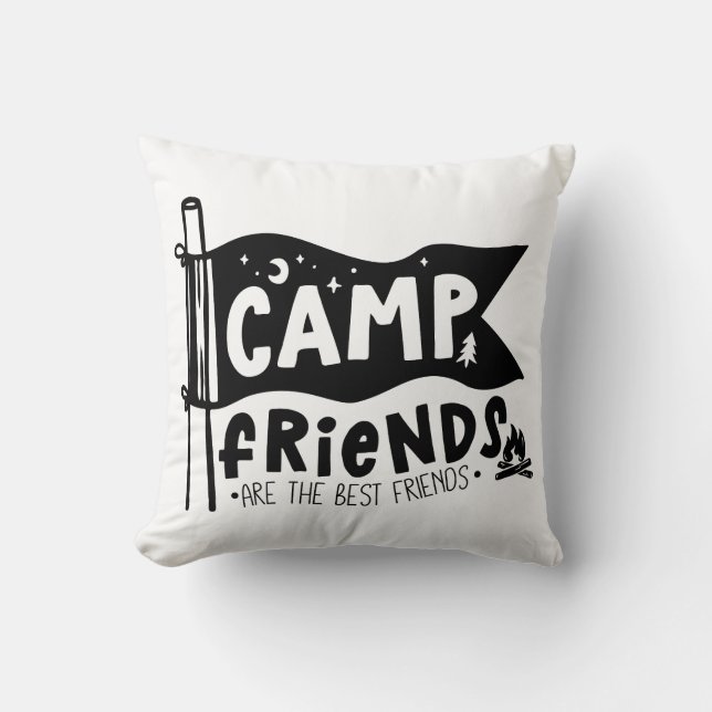 Coussin Les amis du camp sont les meilleurs amis (Recto)